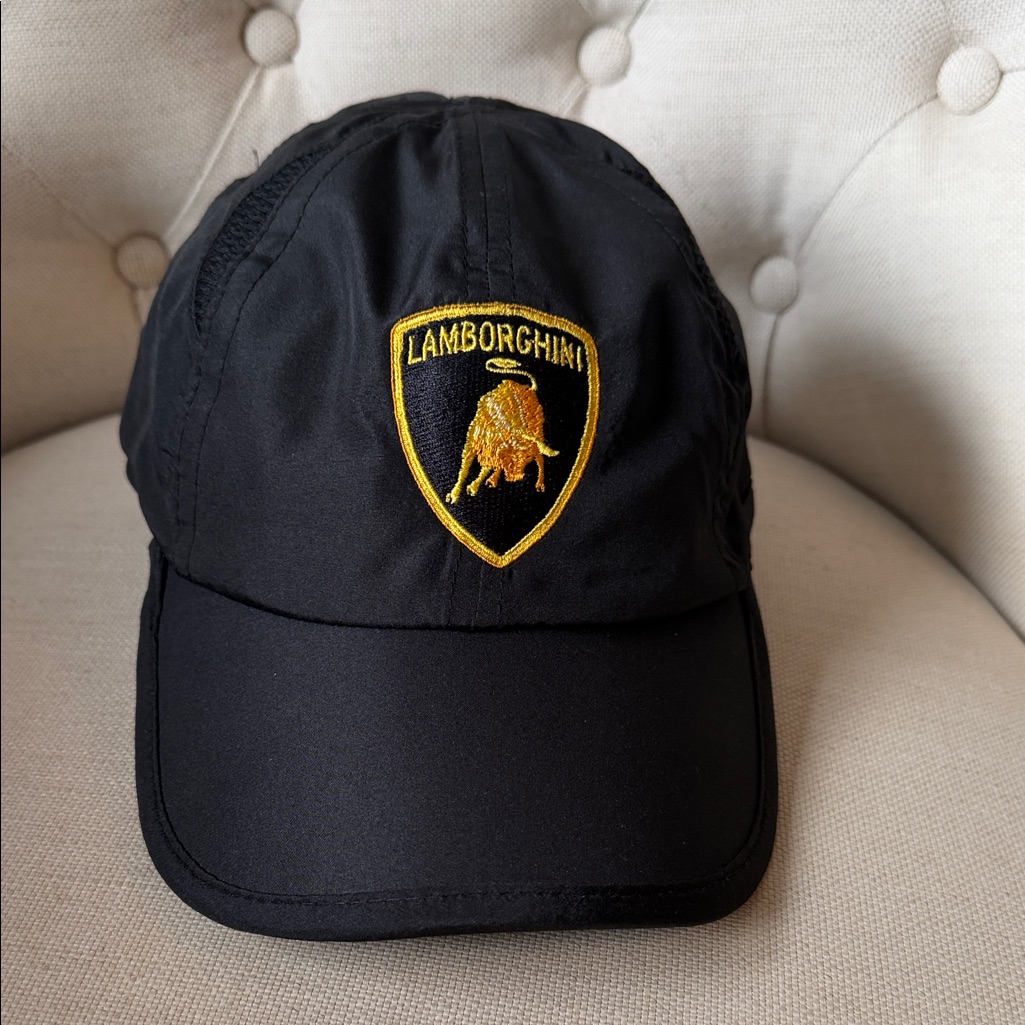 Lamborghini Black Hat With Gold Emblem New Lamborghini Black Hat With Gold Emblem New